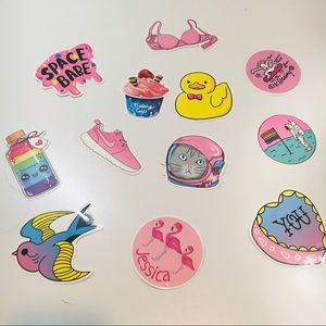 12 Pack Waterproof VSCO Aesthetic Pink💖🌈Stickers